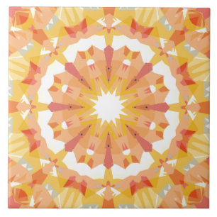 Golden Yellow Pastel Pink Star Eclectic Dekoration Fliese