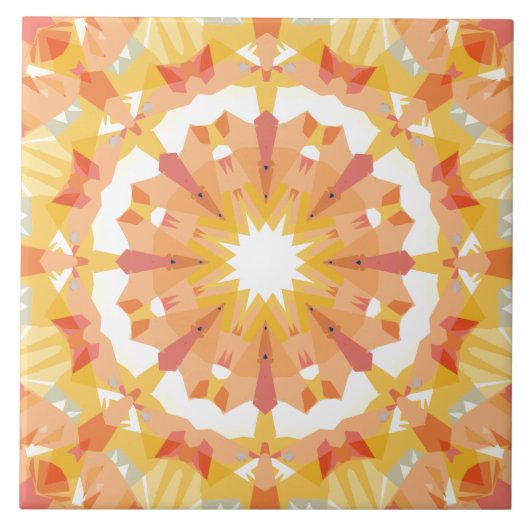 Golden Yellow Pastel Pink Star Eclectic Dekoration Fliese (Vorderseite)