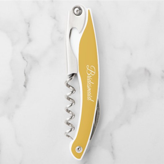 Golden Yellow Personalisiert Wedding Bridesmaid Kellnermesser (Vorderseite)