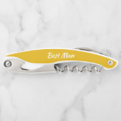 Golden Yellow Personalisiert Wedding Trauzeuge Kellnermesser (Vorderseite)