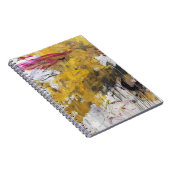 Golden Yellow Pink Weiß Abstrakter Tropfen Notizblock (Rechte Seite)