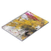 Golden Yellow Pink Weiß Abstrakter Tropfen Notizblock (Linke Seite)