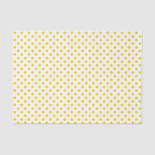 Golden Yellow Polka Dock auf Weißzentimeterpapier Seidenpapier