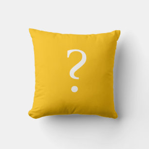 Golden Yellow Question Mark Throw Kissen