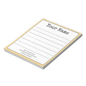 Golden Yellow Retro Fügen Sie Ihren Namen als Link Notizblock (Rotiert)