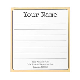 Golden Yellow Retro Fügen Sie Ihren Namen als Link Notizblock