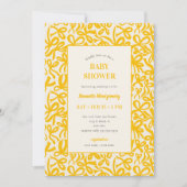 Golden Yellow Ribbons and Bows Baby Shower Einladung (Vorderseite)