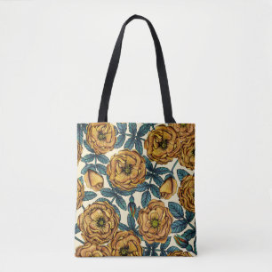 Golden-Yellow Roses - Vintag Inspiriert Blütenblät Tasche