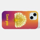 Golden Yellow Royal Peacock Love You Anniversary Case-Mate iPhone Hülle (Rückseite (Horizontal))