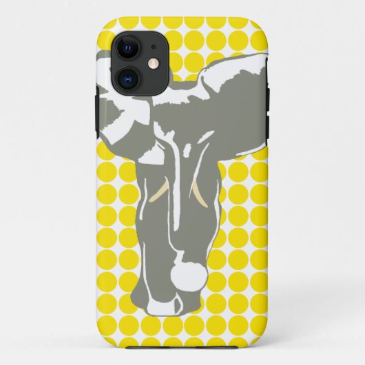 Golden Yellow Safari Dog mit Pop Art Elefant Case-Mate iPhone Hülle (Rückseite)