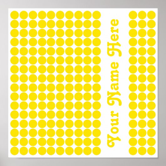 Golden Yellow Safari Dot mit Namen Poster (Vorne)