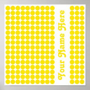 Golden Yellow Safari Dot with name Poster