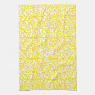 Golden Yellow Safari Zebra, gefliestes Design Handtuch