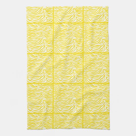 Golden Yellow Safari Zebra, gefliestes Design Handtuch (Vertikal)