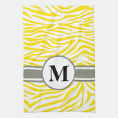 Golden Yellow Safari Zebra mit Monogramm Küchentuch (Vertikal)