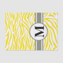 Golden Yellow Safari Zebra mit Monogramm