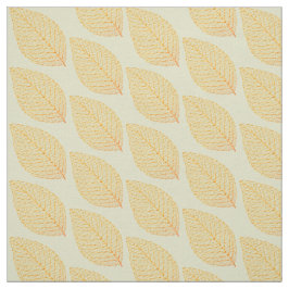 Golden Yellow Skelett Leaf Muster Pastellgrün Stoff