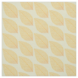 Golden Yellow Skelett Leaf Muster Pastellgrün Stoff
