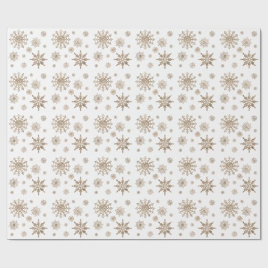 Golden Yellow Snowflakes Pattern Geschenkpapier (Flach)