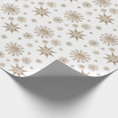 Golden Yellow Snowflakes Pattern Geschenkpapier (Ecke)