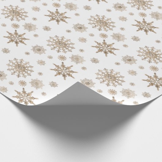 Golden Yellow Snowflakes Pattern Geschenkpapier (Ecke)