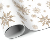 Golden Yellow Snowflakes Pattern Geschenkpapier (Rolleneckpunkt)