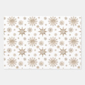 Golden Yellow Snowflakes Pattern Geschenkpapier Set (Vorderseite 3)