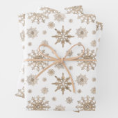 Golden Yellow Snowflakes Pattern Geschenkpapier Set (Beispiel)