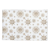 Golden Yellow Snowflakes Pattern Kissenbezug (Rückseite-Links)