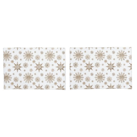 Golden Yellow Snowflakes Pattern Kissenbezug (Vorderseite-Set)