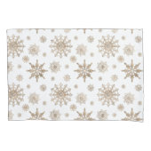 Golden Yellow Snowflakes Pattern Kissenbezug (Vorderseite-Links)