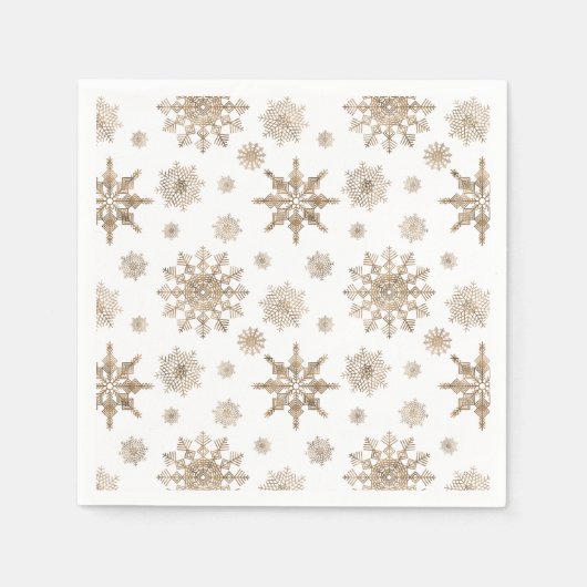 Golden Yellow Snowflakes Pattern Serviette (Vorderseite)