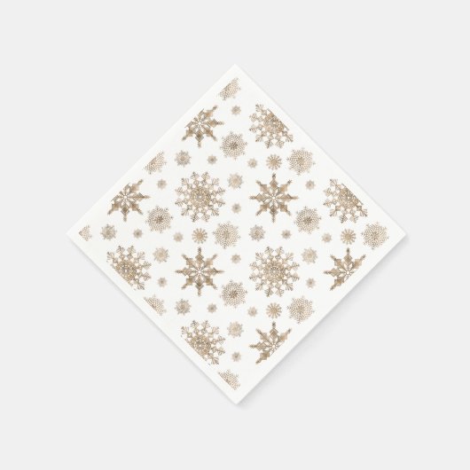 Golden Yellow Snowflakes Pattern Serviette (Ecke)