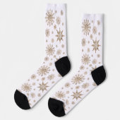 Golden Yellow Snowflakes Pattern Socken (Linkes Detail)