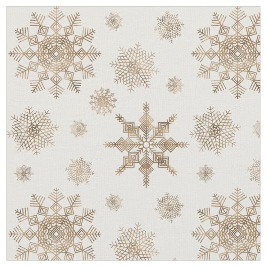 Golden Yellow Snowflakes Pattern Stoff (Nahaufnahme)