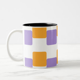 Golden Yellow Squares Zweifarbige Tasse