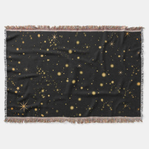 Golden Yellow Stars Black Night Sky Decke