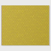 Golden Yellow Stylish Honeycomb Hexagon Geschenkpapier (Flach)