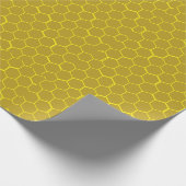 Golden Yellow Stylish Honeycomb Hexagon Geschenkpapier (Ecke)