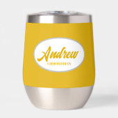 Golden Yellow Stylish Name Wedding Trauzeuge (Vorderseite)