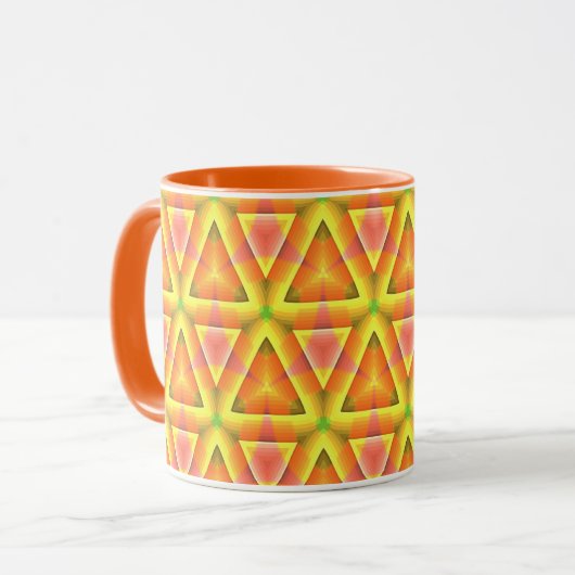 Golden Yellow Triangle Pattern Tasse (Vorderseite Links)