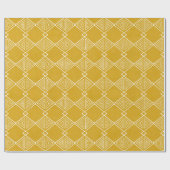 Golden Yellow Tribal Mudcloth Inspiriert Geometric Geschenkpapier (Flach)