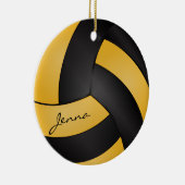 Golden Yellow und Black Volleyball | DIY Name Keramik Ornament (Rechts)