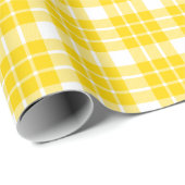 Golden Yellow und White Kariert Wrapping Paper Geschenkpapier (Rolleneckpunkt)