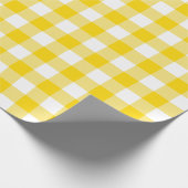 Golden Yellow und White Karo Kariert|Großes Muster Geschenkpapier (Ecke)