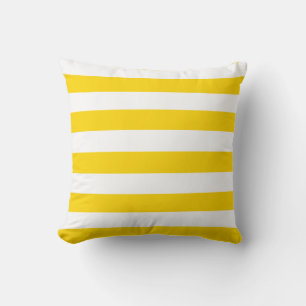 Golden Yellow und White Strips Kissen