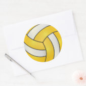 Golden Yellow und White Volleyball Runder Aufkleber (Umschlag)