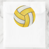 Golden Yellow und White Volleyball Runder Aufkleber (Tasche)