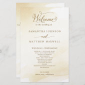 Golden Yellow Wash, Calligrafy Wedding Program (Vorne/Hinten)