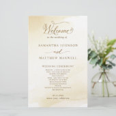 Golden Yellow Wash, Calligrafy Wedding Program (Stehend Vorderseite)